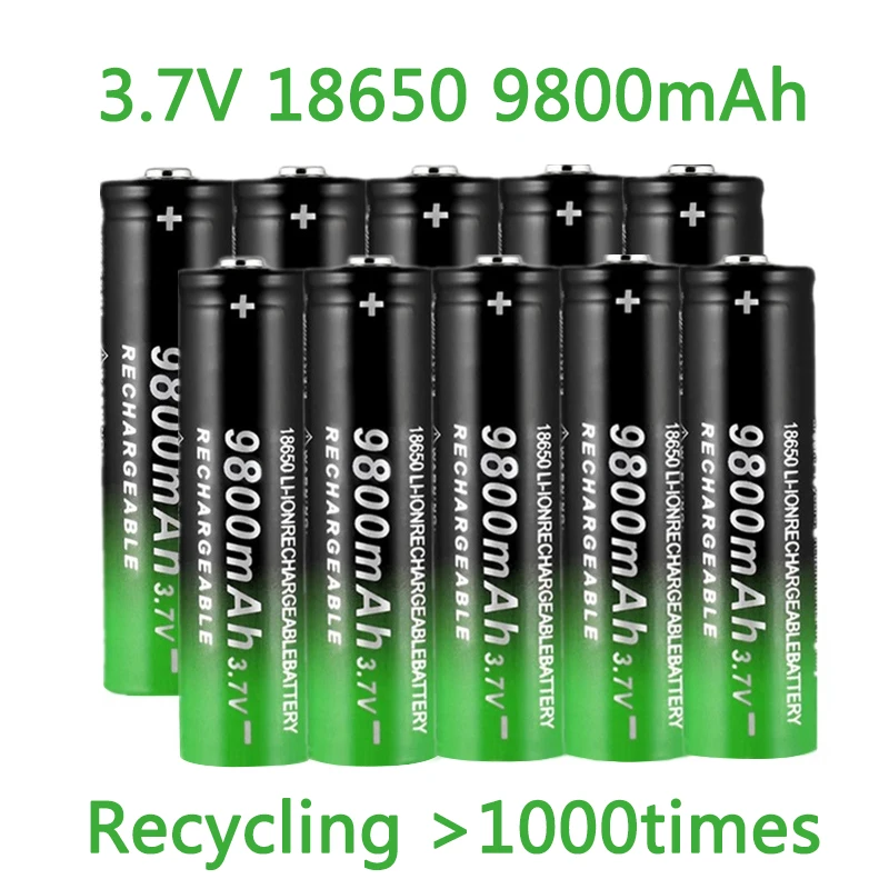 18650 Батарея 3 7 V 9800 мА/ч перезаряжаемая литиевая батарея для светодиодный фонарик