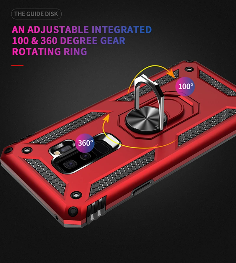 

Armor Bumper Shockproof For Samsung Galaxy S20 FE s20 Ultra S10 Plus S10 S9 Plus S10e Phone Case Finger Ring Kickstand S8 Cover