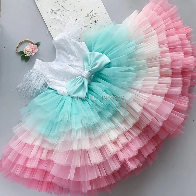 

Baby Baptism Dress Lace Princess Gown Summer Infant Graduated Color Birthday Dress Christmas Party Dress Newborn Girl Clothes