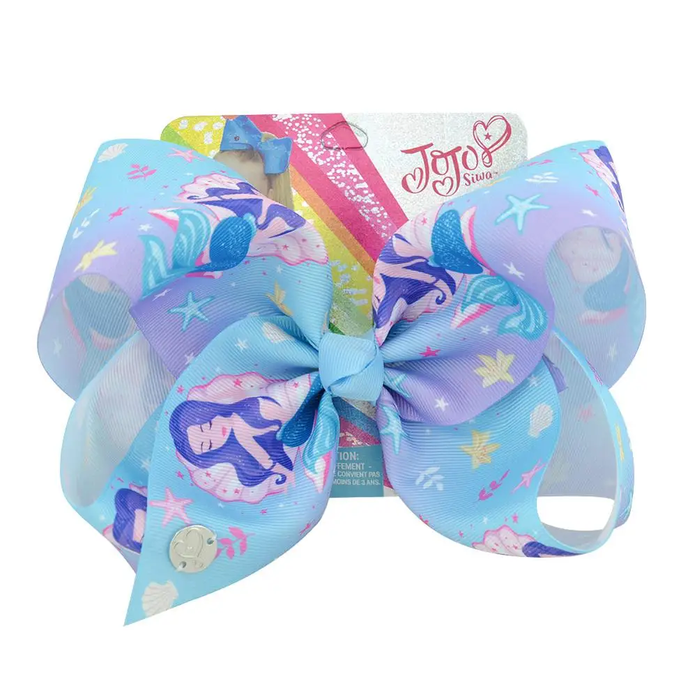 1 штука 8 &quotJoJo бант Jojo Siwa Русалка Единорог Радужный принт для девочек ручной