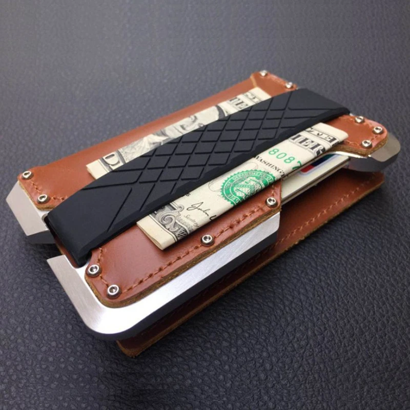 Держатель для карт из алюминиевого сплава держатель натуральной кожи чехол