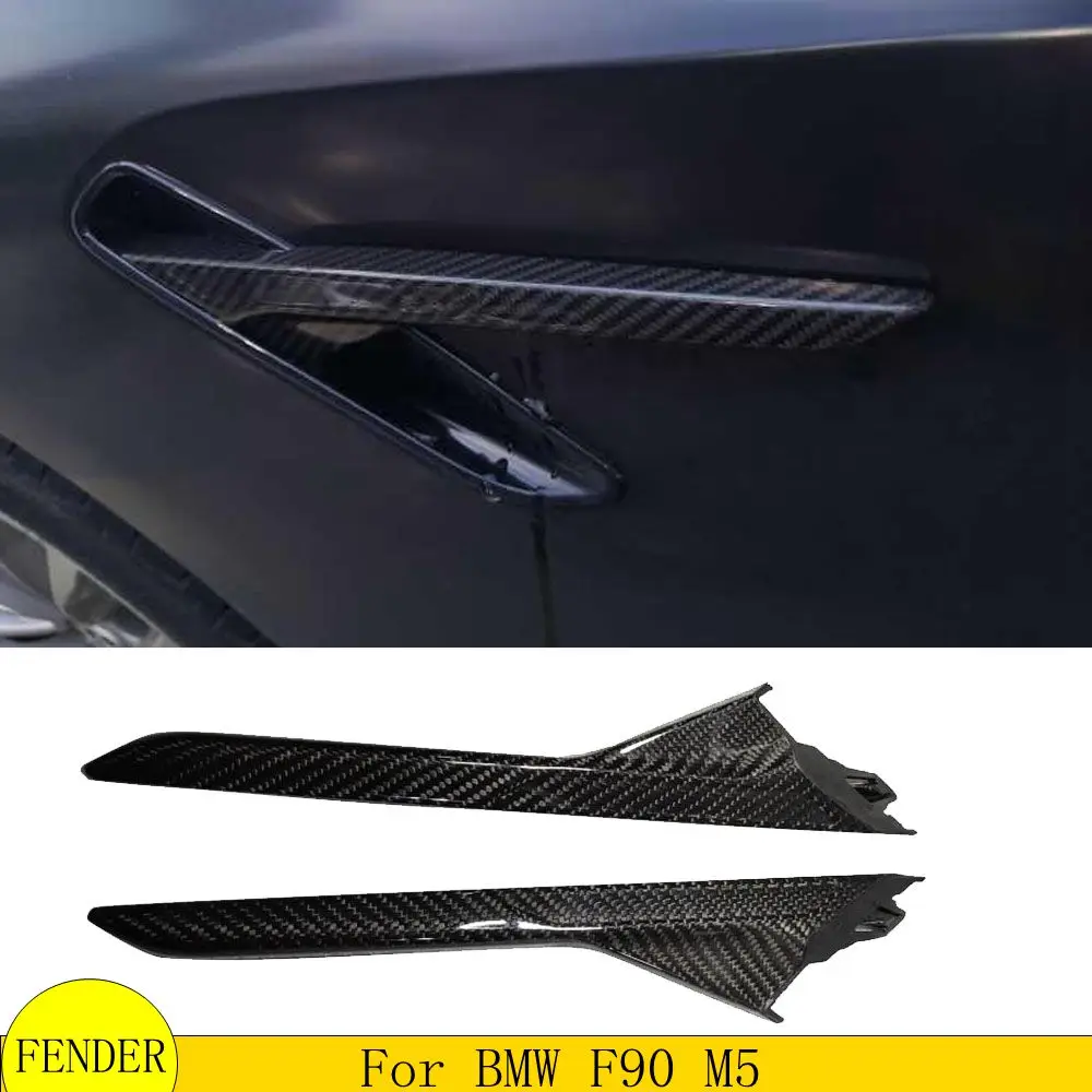 

For BMW New M5 F90 Carbon Fiber Fender Light Trim 2018 - UP Front Fender Side Air Vent Cover Trim Automotive exterior parts