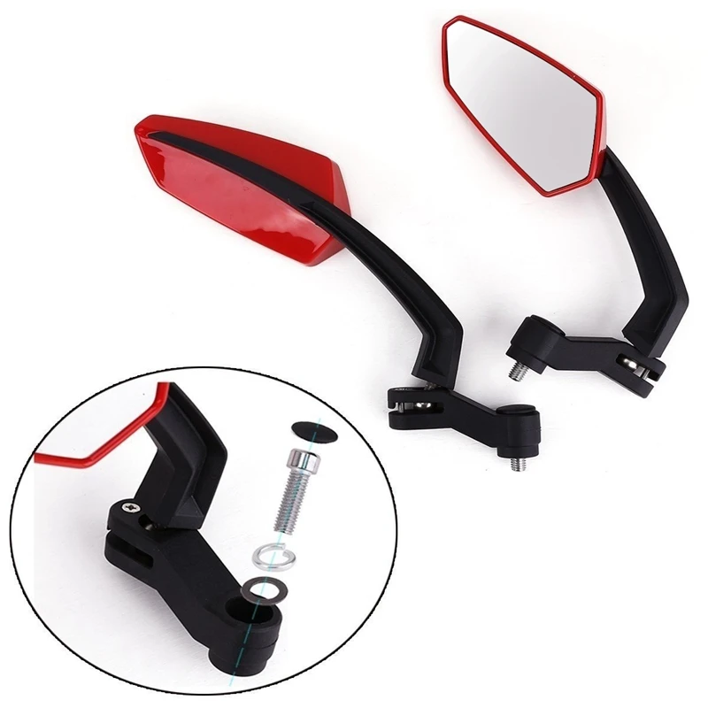 Universal Motorcycle Rearview Mirror with M8 M10 Clockwise and Counterclockwise Threaded Bolts ATV Moped Scooter Cruiser Roller |