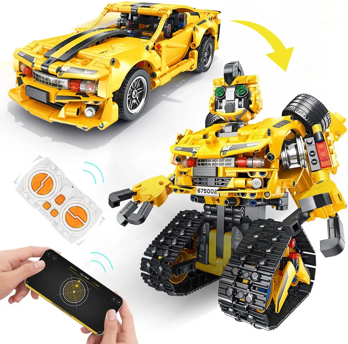 

Technical Remote Control Robot Bricks STEAM Toys for Kids 2in1 Tank Robot Mode Intelligent Programming Building Blocks Gifts