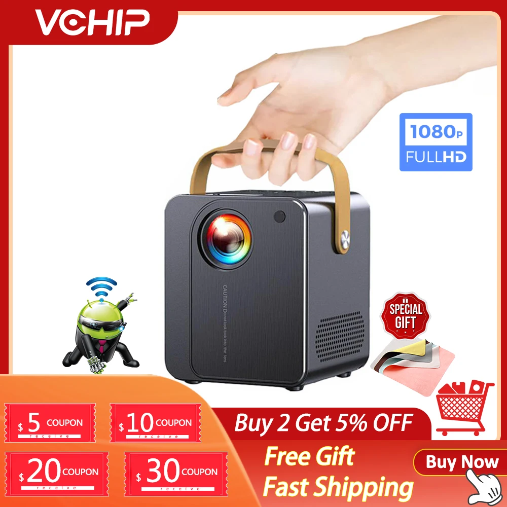 Мини-проектор VCHIP Y8 4K домашний проектор для домашнего кинотеатра 3D 1080P Wi-Fi