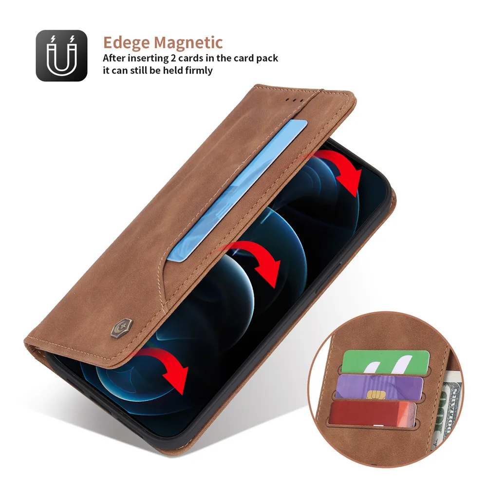 luxury pu leather flip wallet phone case for iphone 13 12 mini 11 pro xs max xr x 8 7 6 6s plus se 2020 magnetic skin bags cover free global shipping