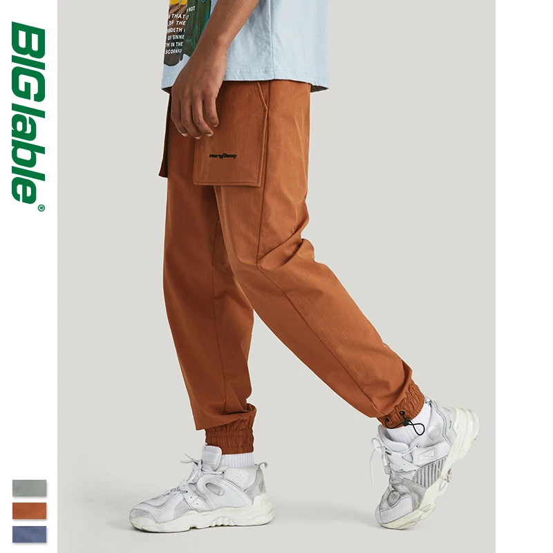 2019 осень зима Jogger брюки ветровка карго мужские повседневные свободные прямые