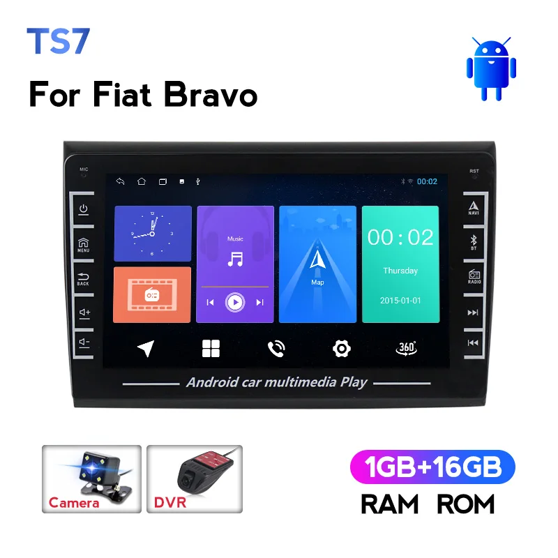 Автомобильный GPS навигатор IPS HD 1 + 16G 1280*720 для Fiat Bravo 2007 2008 2009 2012