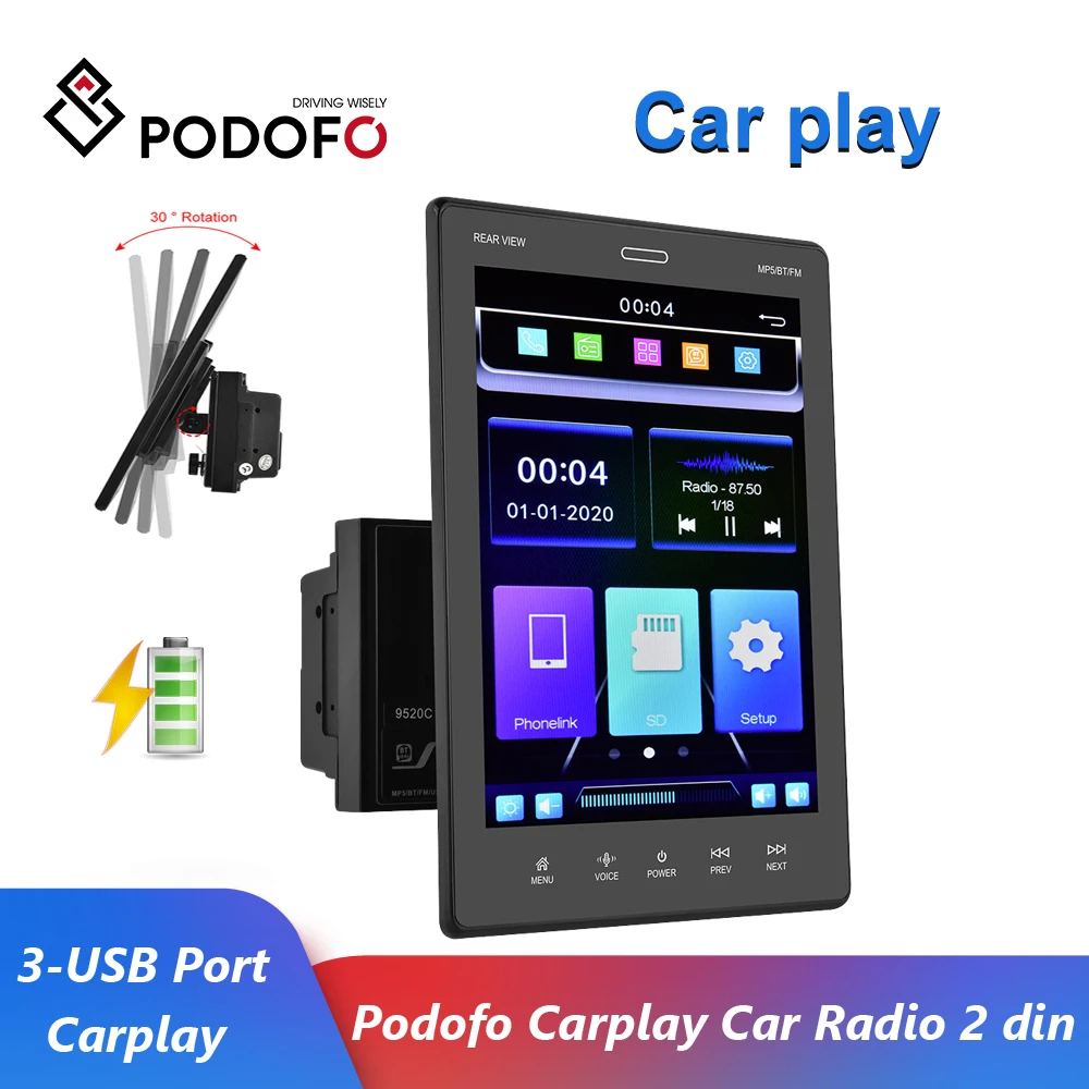 

Универсальный мультимедийный видеоплеер Podofo, автомагнитола 2 Din с Bluetooth, мобильный телефон