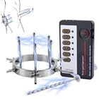 Металлическая Анальная пробка для пениса с электрическим током, огромное зеркало, вагинальное зеркало, E-Stim, массаж простаты, Анальный тренажер, БДСМ, секс-игрушки