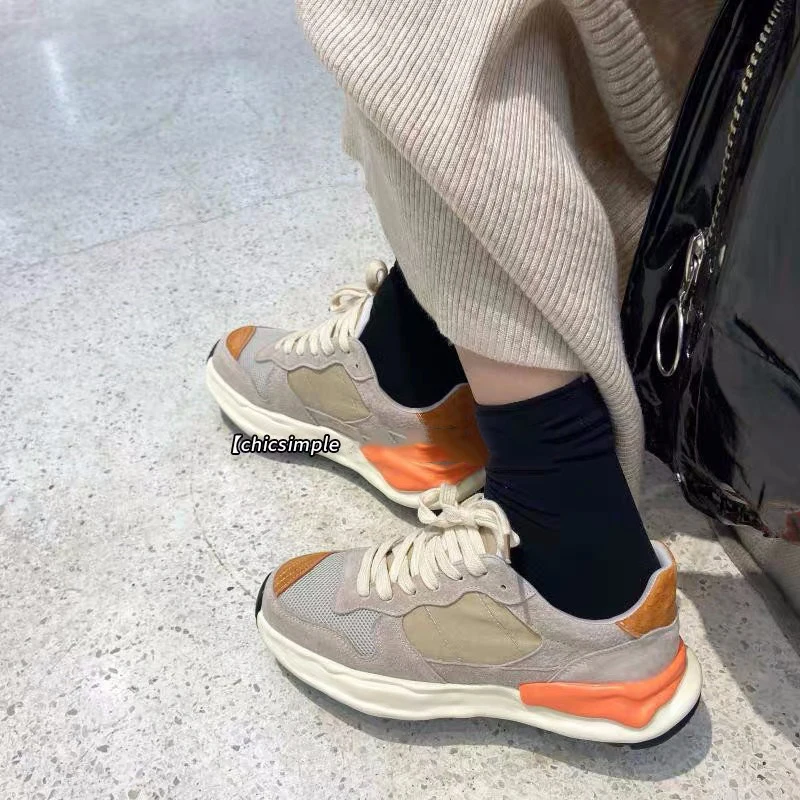 

2021 Spring Women Platform Sneakers Fashion Casual Shoes Female Lace up Trainers Brand Designer Woman Mesh Sneakers Black