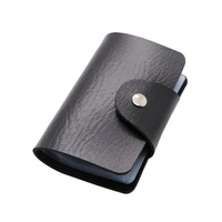 new pu leather function 24 bits card case business card holder men women credit passport card bag id passport card wallet