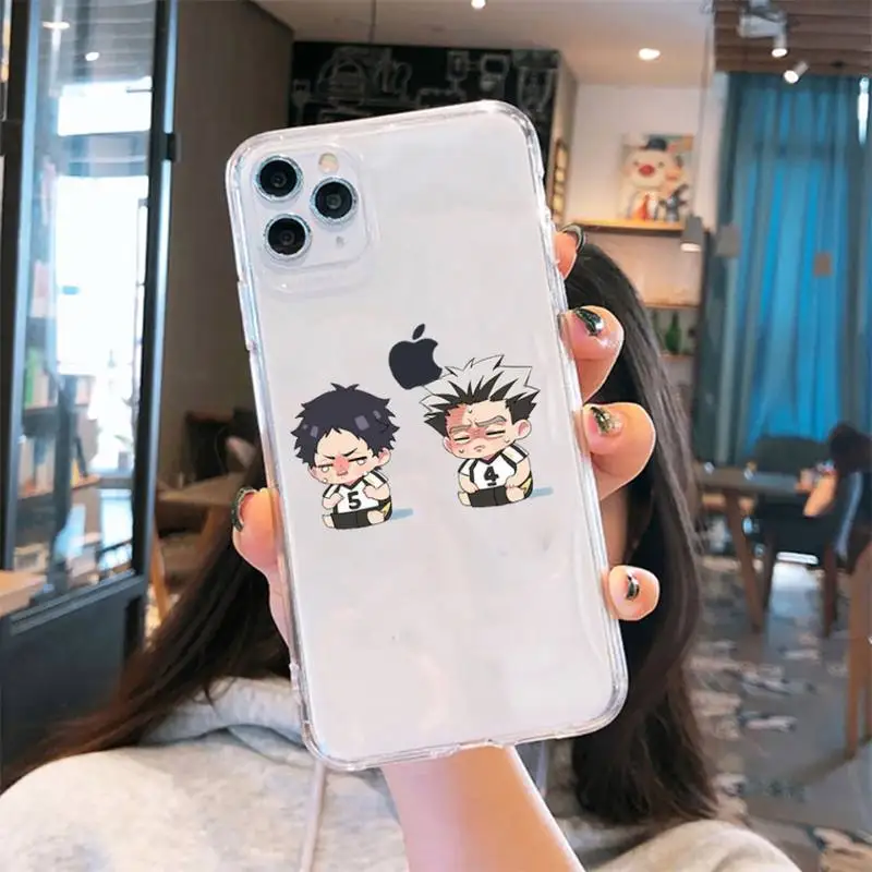 

Japan Anime Oya Haikyuu Phone Case Transparent soft For iphone 5 6 7 8 11 12 s c se plus mini x xs xr pro max cover shell funda