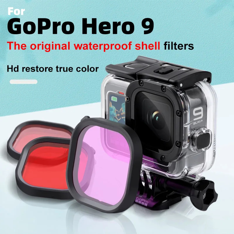 Оригинальный водонепроницаемый чехол для объектива Gopro 9 Hero черный|Чехлы