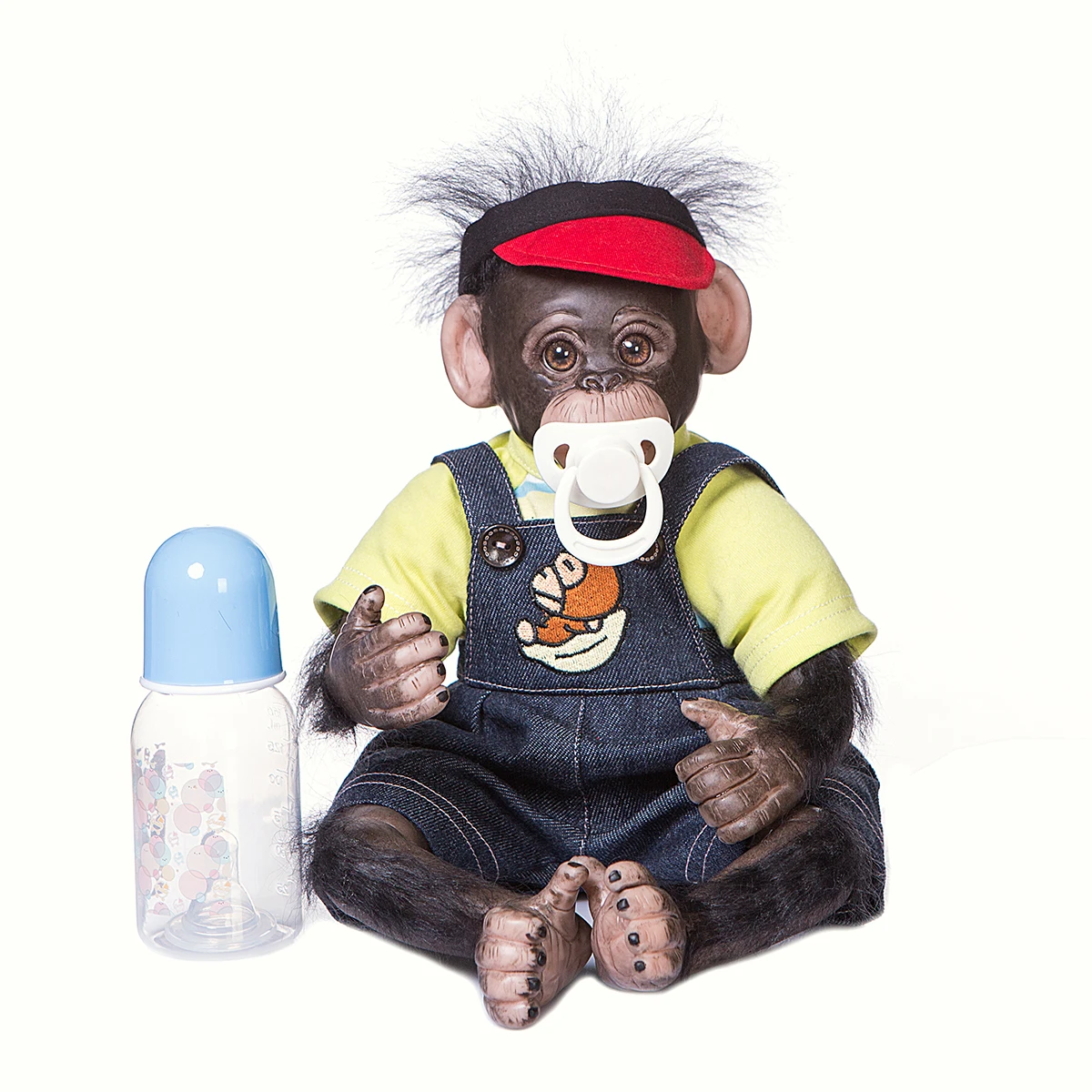 

NPK DOLL 40CM Realistic bebe Reborn Doll Baby Monkey Orangutans Black 100% Handmade soft silicone vinyl and PP cotton dolls