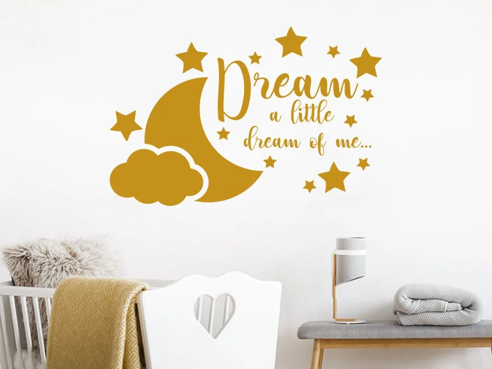 

Wall Decals for Kids Nursery Bedroom Teddy Bear Moon Stars Vinyl Sticker Home Decor Art Murals A4-018