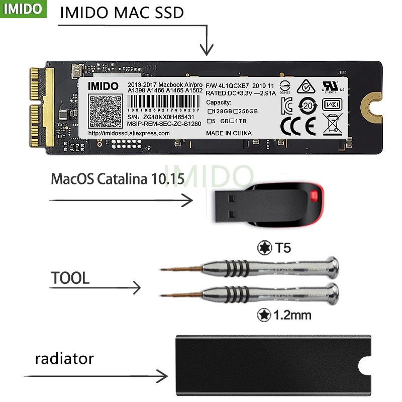 Новый твердотельный накопитель (SSD жесткий диск для ноутбука Macbook Air A1465 A1466 PRO A1502