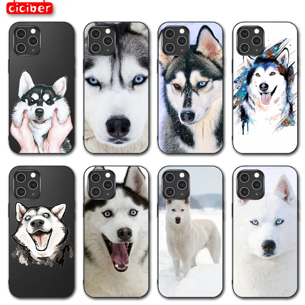 Чехол с собакой Аляски Хаски для iPhone 12 11 Pro Max Mini задняя крышка X XR XS MAX 7 8 6 6S Plus 5S SE 2020