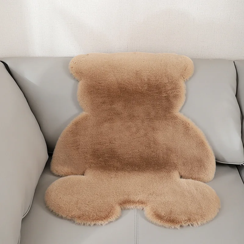 

Cartoon Bear Carpet Fluffy Hairy rabbit fur Carpet Children Kids Room Plush Artificial Wool Mat Chair Cushion