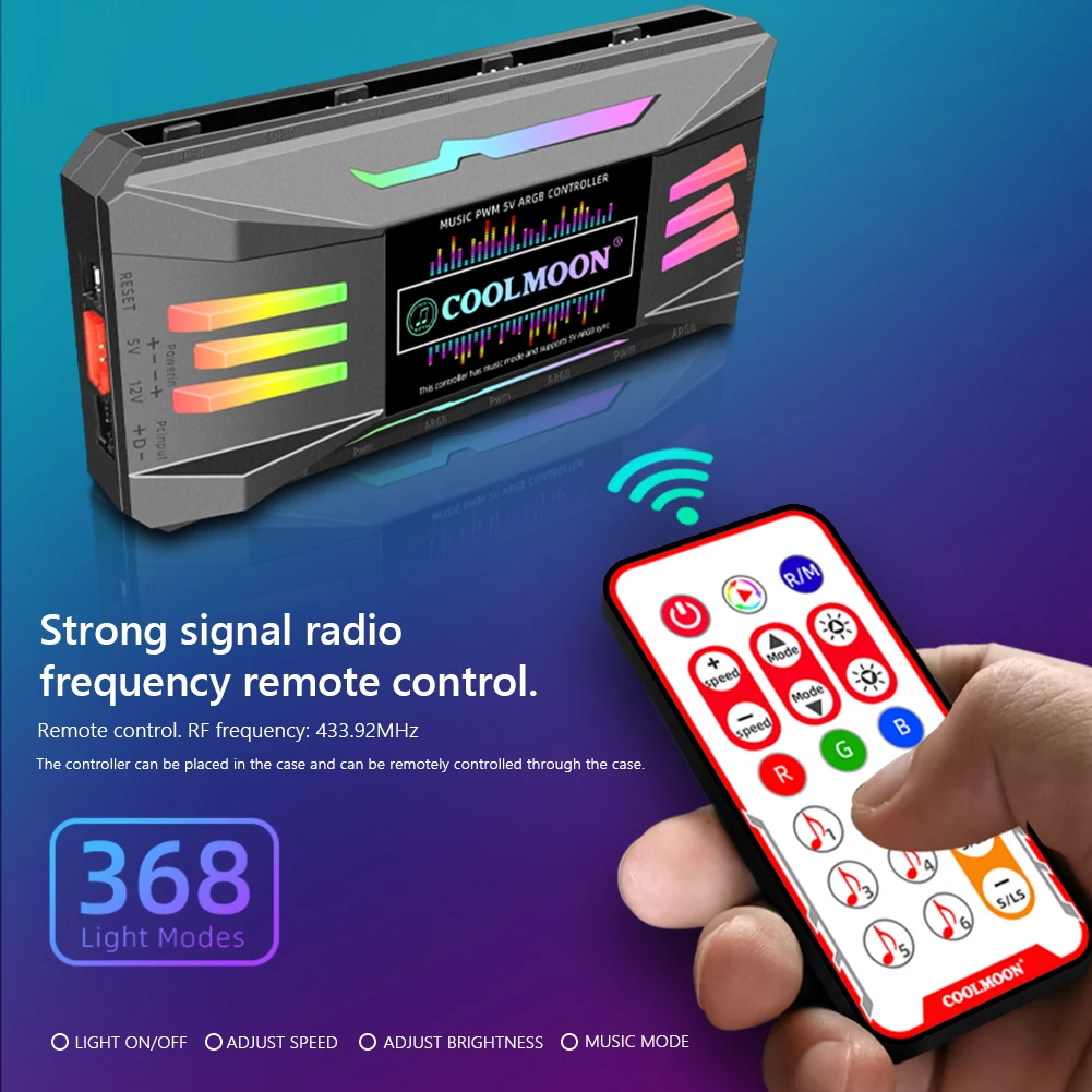 CoolMoon ARGB контроллер ler 4 Pin PWM 5 в 3 для ПК чехол шасси охлаждение синхронизация