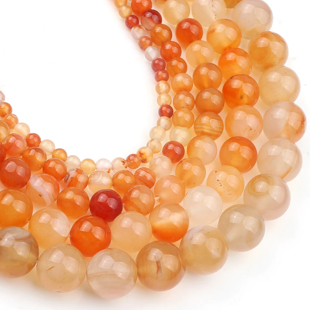Бесплатная доставка гладкие оранжево-красные сердолик оникс бусины для