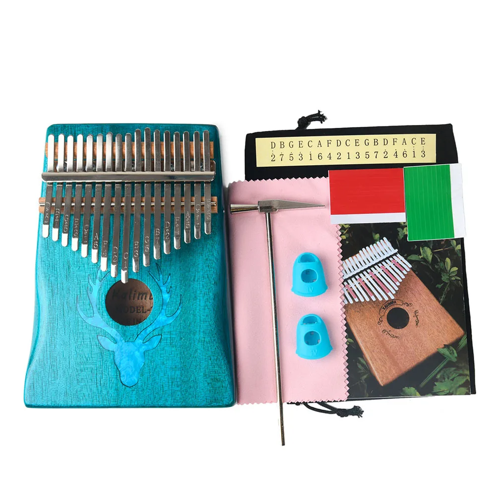 17 клавиш Kalimba Лось Большой палец пианино с молотком портативный музыкальный