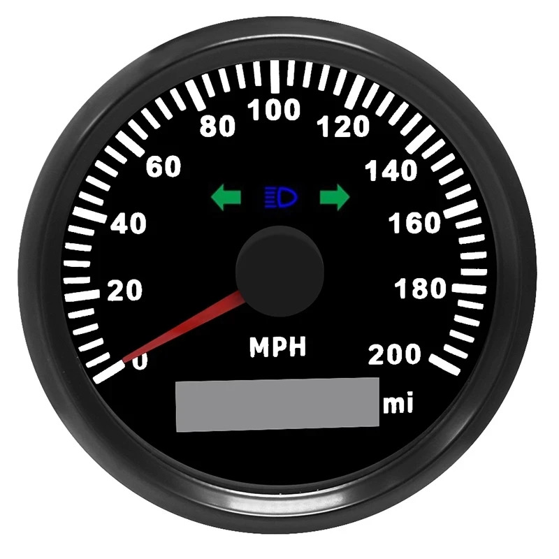 

120-200MPH Car Speedometer With Left and Right Turn Light Bezel 316L Speed Indicator Motorcycle Boat Accessory