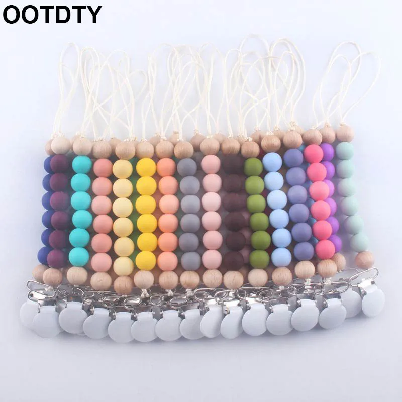 

Silicone Baby Anti-drop Chain Pacifier Clips Infant Nipple Appease Soother Dummy Holder Bite Bead