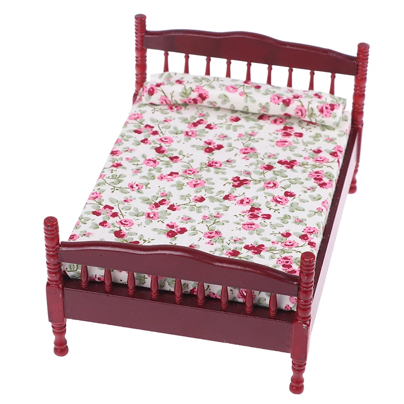 1 комплект мини-кровать с подушкой для девочек куклы кукольный домик мебель для спальни розовый цвет игрушка для детей кукла ролевые игры иг...
