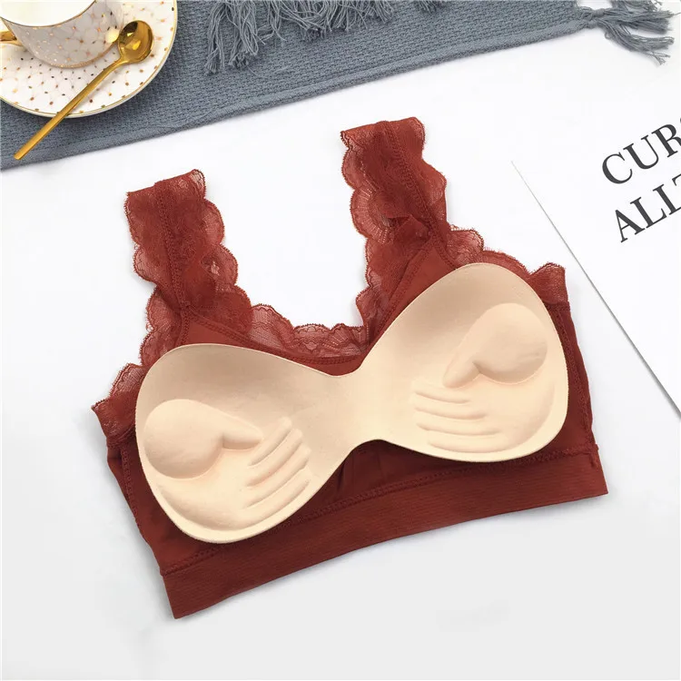 Фото Сексуальное кружевное белье 3D, бесшовный спортивный бюстгальтер с открытой спиной, без бретелек, топ, бюстгальтер с пуш-ап, бюстгальтер, жен... №2