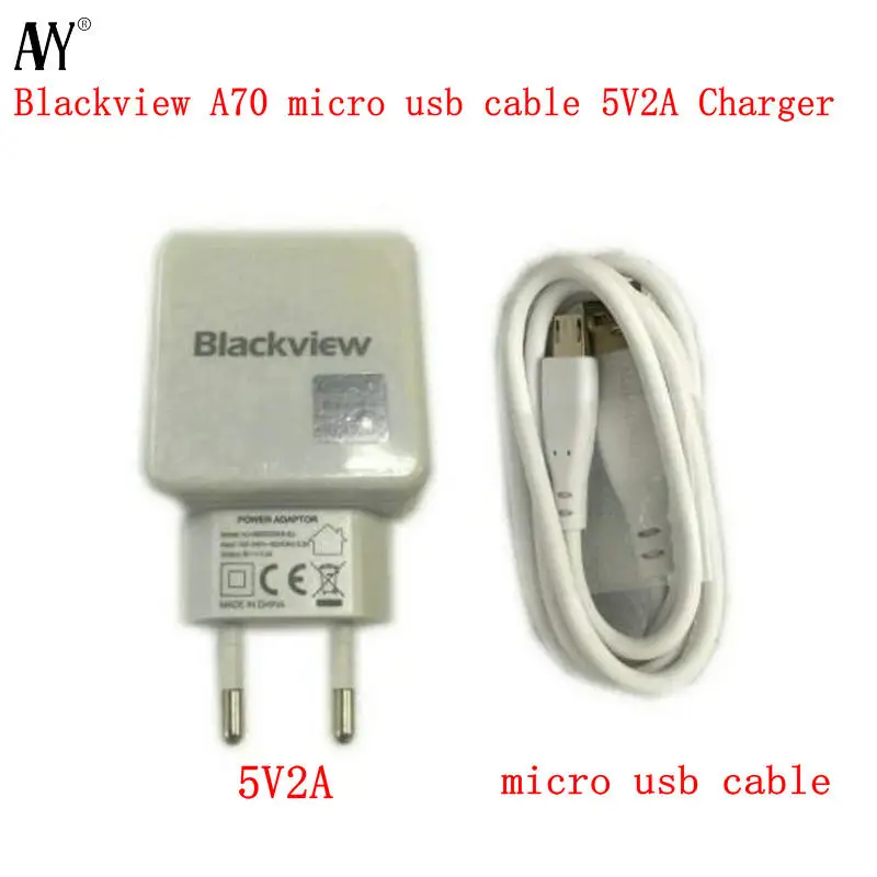 

AVY For Original Blackview A70 EU Plug Travel Charger Connector Micro USB Cable Mobile Phone