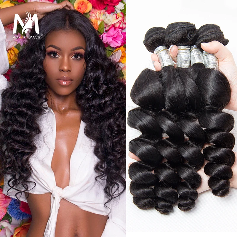 Magic Wave Loose Deep Brazilian Hair Weave Bundles Bundles 100% Human Hair For Black Woman Remy Hair