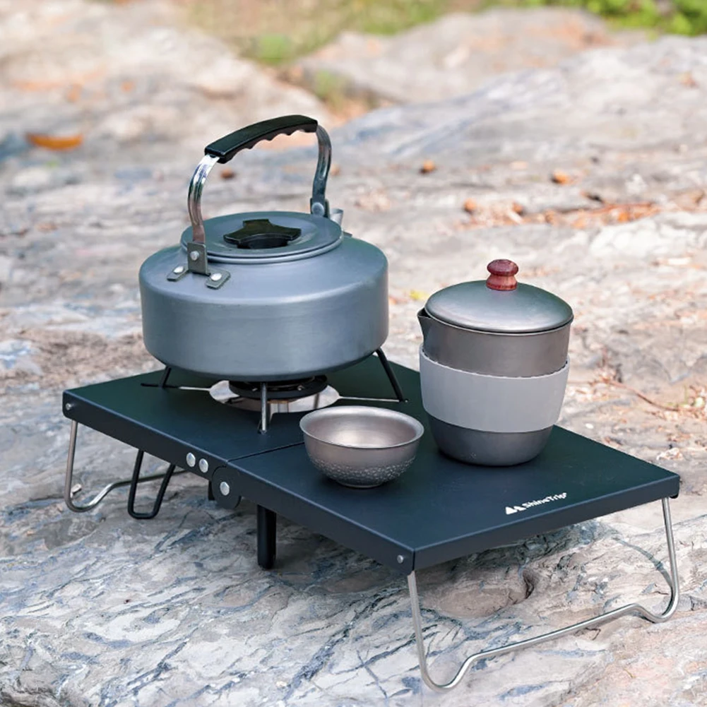 

Mini Camping Table Heat Shield Gas Stove Stand Camping Stove Folding Table For SOTO ST-310/ST330/CB-JCB /TRB250 Gas Burners
