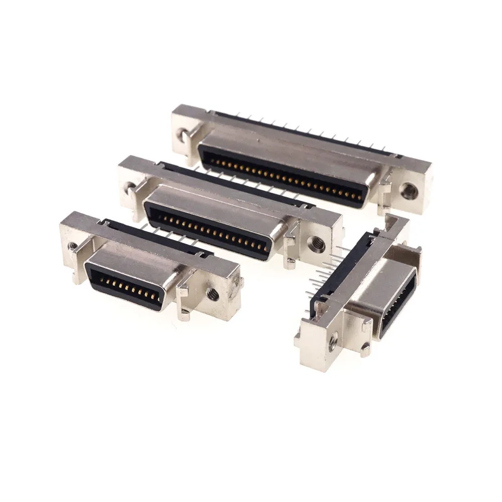 5 Pcs Female MDR Servo Driver SCSI Connector HPCN Slot Type 14 20 26 36 50 Position Socket 180 Degree Vertical Through Holes PCB |