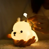 7 colors elk night light led usb rechargeable cute baby lamp decoration bedroom wall indoor valentines day creative gift girl