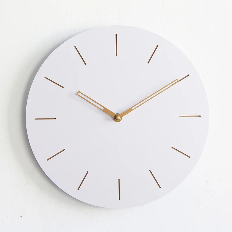 Настенные часы в скандинавском стиле белые деревянные бесшумные креативные для