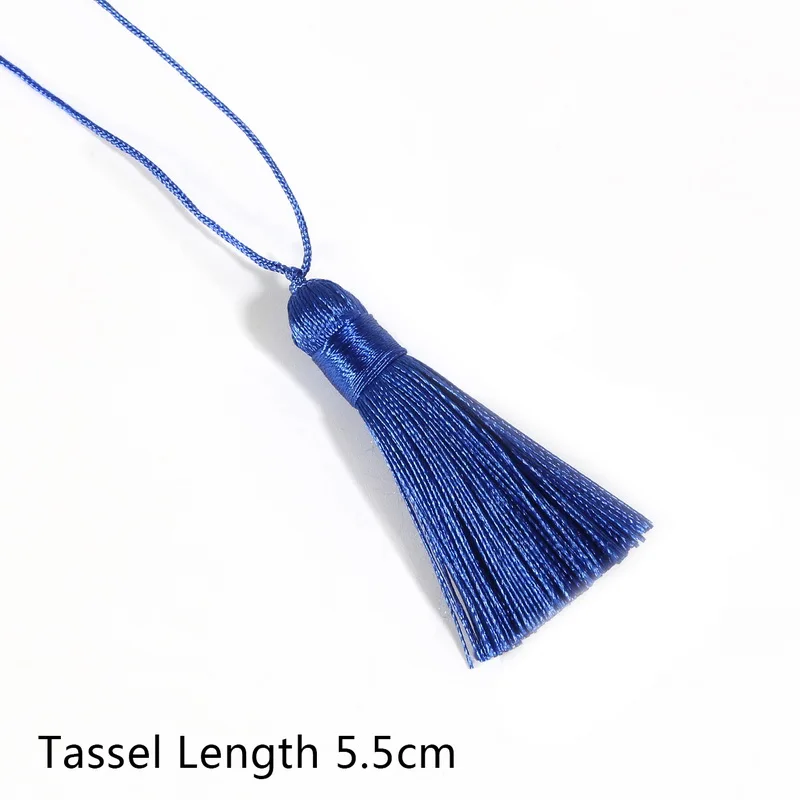 Royal Blue 17 цветов, 55 мм, Короткая Толстая хлопковая шелковая кисточка, длинная подвесная веревка, кисточки для рукоделия, занавеска на цепочках, аксессуары для одежды - Цвет: Royal Blue