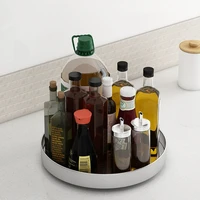 kitchen rotating spice storage tray rack stainless steel round metal shelf cupboard rotary pallet for seasoning condiment jar