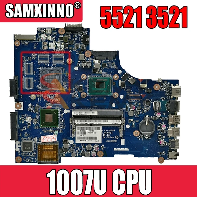 

Akemy For DELL 3521 5521 Laptop Motherboard With 1007U CPU HM76 CN-06H8WV 06H8WV 6H8WV VAW00 LA-9104P