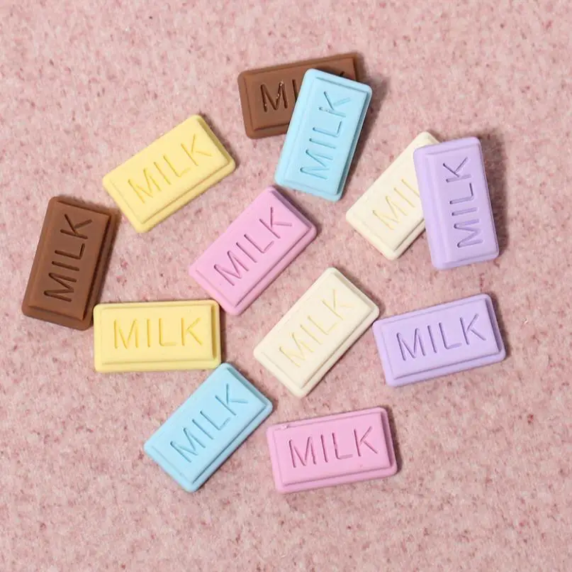 

Chocolate Resin Flatback Cabochon Kawaii DIY Resin Craft Decoration Miniature Food Milk Chocolate Bar