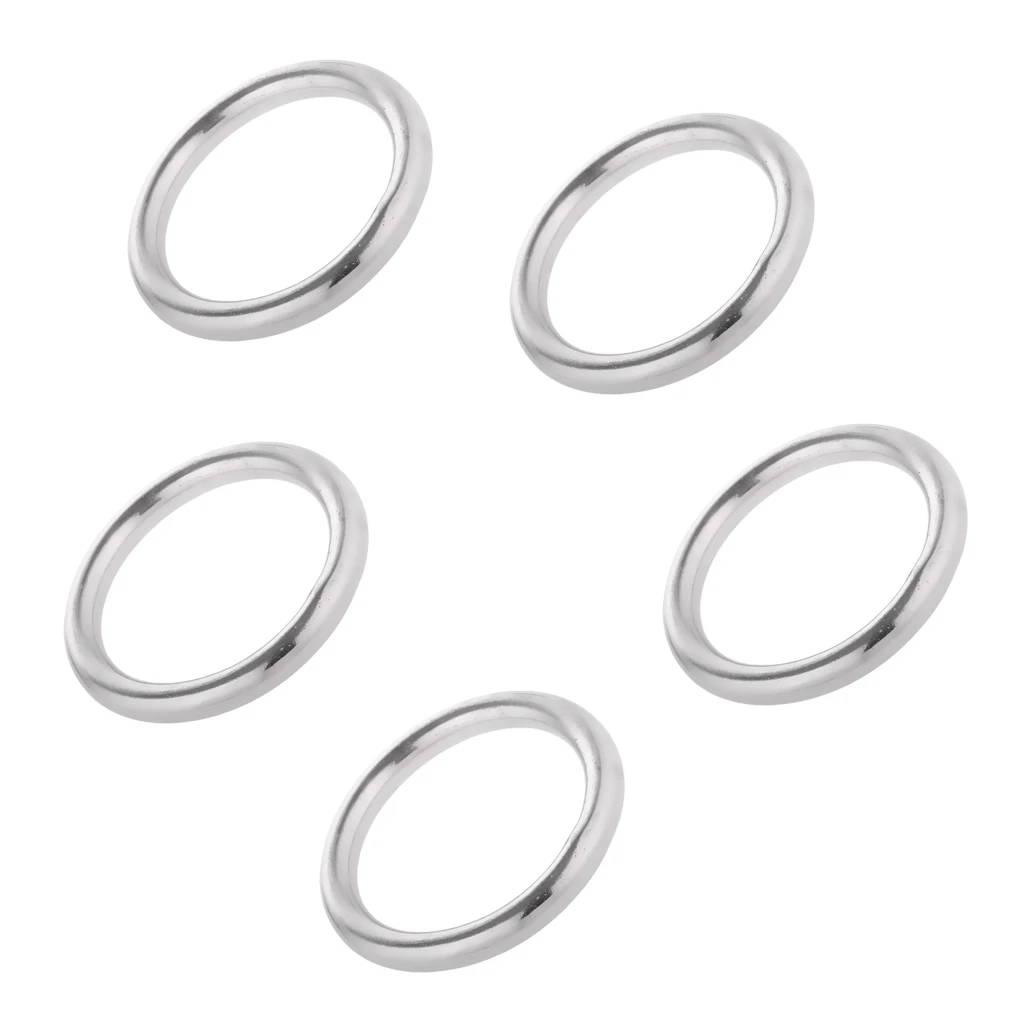 

blesiya 5pcs Welded 304 Stainl Steel Boat Sail O Ring Holder 15/20/25/30/35mm