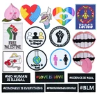 Prajna хиппи, полосатые Мультяшные вышитые нашивки с надписями для одежды, сделай сам, термоклейкие нашивки на одежду, феминистские нашивки, Заказные нашивки