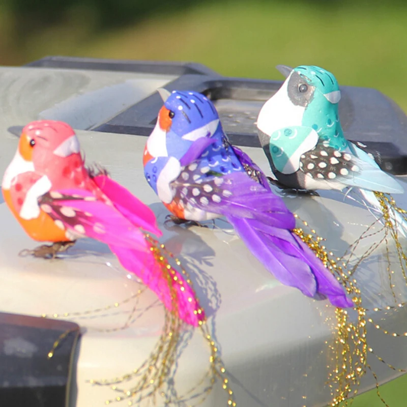 

1-pc cute toys artificial foam feather mini birds craft birds color random