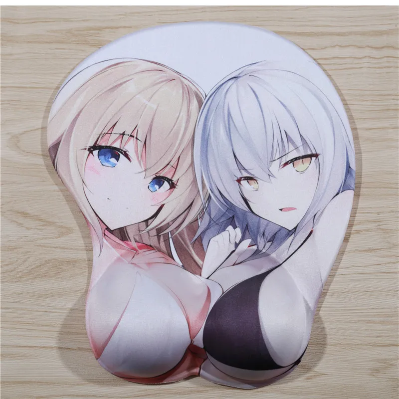 

FFFAS Twins Japan Anime 3D Mouse Pad Mat Wrist Rest Gaming Silicon Mousepad for Laptop Notebook PC