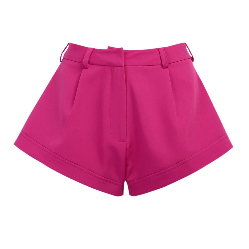 

Female Casual Fashion Bottoms Summer High Waist Wide Leg Shorts Solid Color Fashion High Waist OL Hot Pants Women Clothing