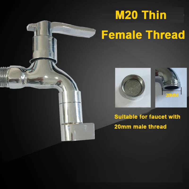 M20 thin Female Латунный двухфункциональный водосберегающий кран аэратор с водяным туманом аксессуары для кухонного смесителя - Цвет: M20 thin Female