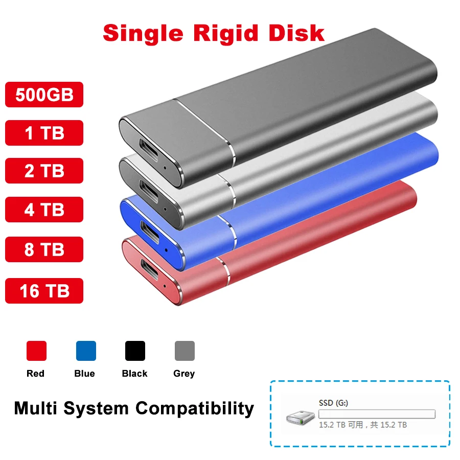 

SSD Hard Drive Portable SSD External SSD Hard Drive 16TB 8TB 4TB 2TB 1TB Storage Device Hard Drive Computer Portable SSD