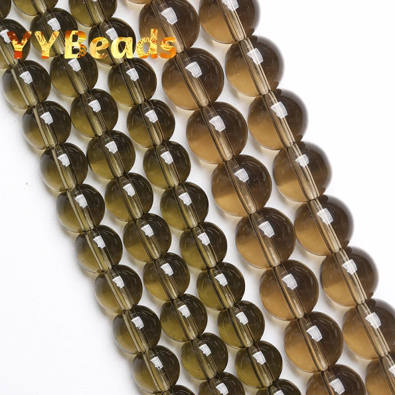 

Natural Smokys Crystal Glass Beads 4-12mm Clear Smokys Glass Round Loose Beads For Jewelry Making DIY Women Bracelets Wholesale