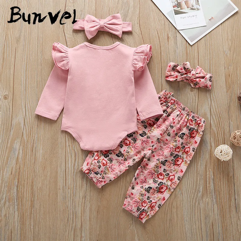 Bunvel/3 предмета Одежда для новорожденных одежда маленьких девочек комбинезон с