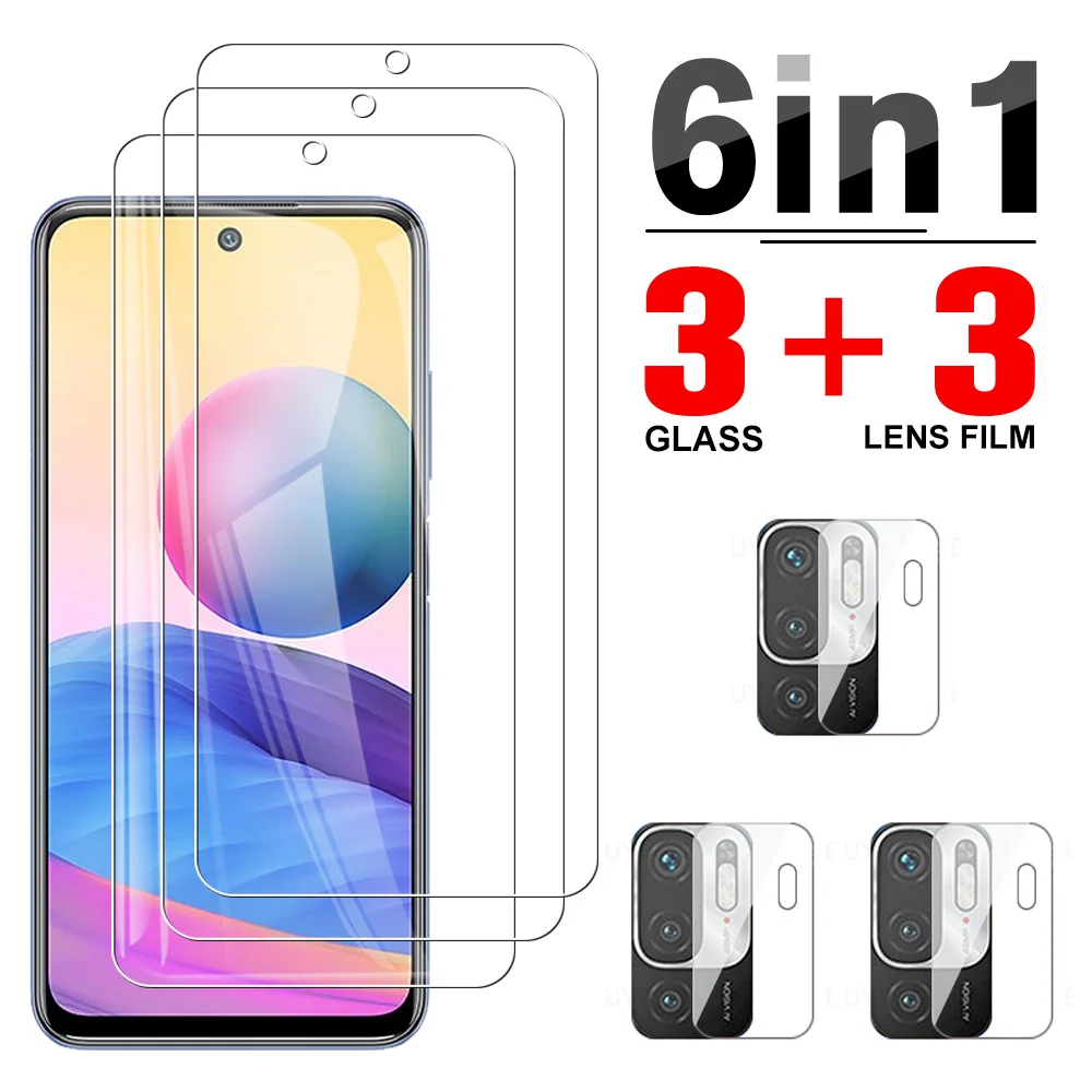 

6in1 Tempered Glass For Xiaomi Note 10 5G 10T 10S 10 Pro Max Screen Protector For Redmi Note 11 Pro Plus Camera Protective Film